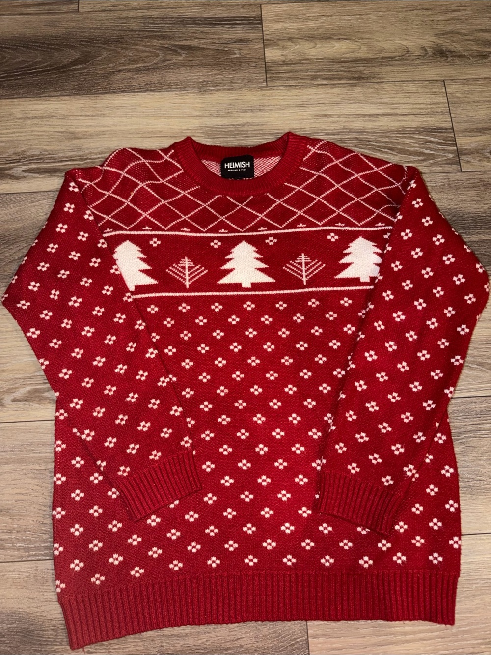 HEIMISH USA Festive Red and White Sweater